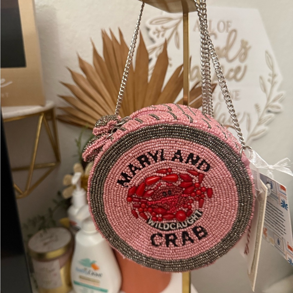 Viral TJMaxx Pink Beaded Crossbody Bag Maryland Crab